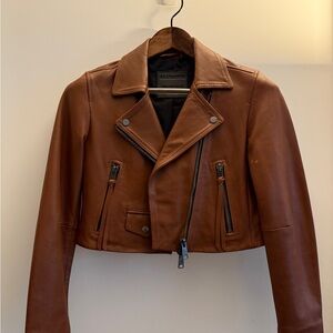 NWOT All Saints Elora Cropped Biker Jacket, US 4